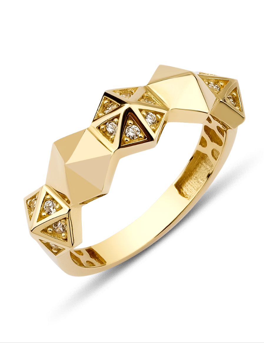14 karat Gold Plated Pyramid Ring