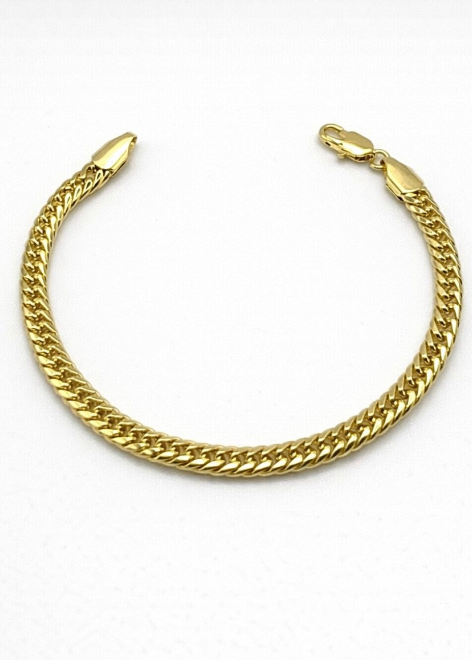 Real 14 Karat Gold Plated Curb Bracelet