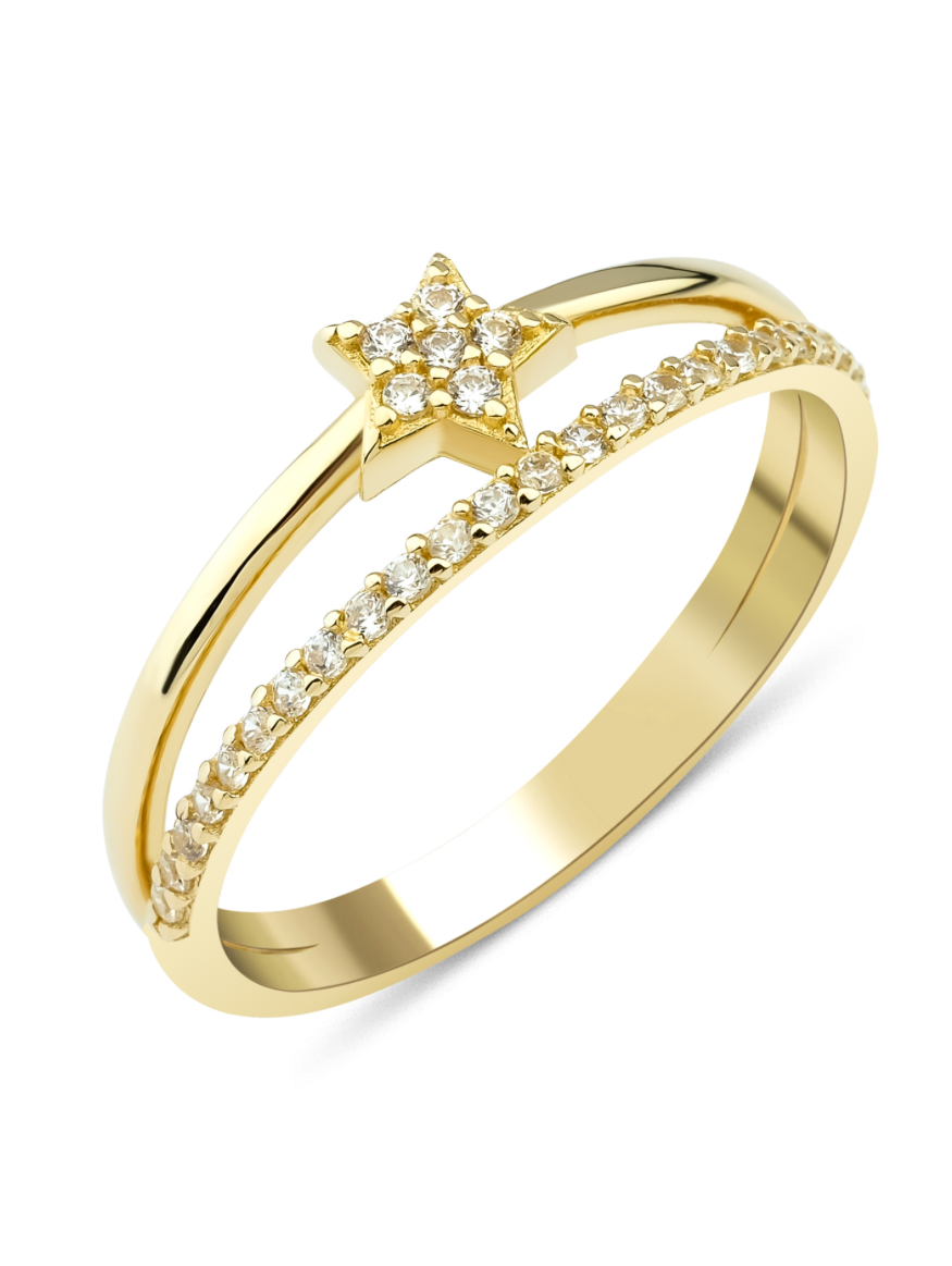 14 Karat Real Gold Plated Star Ring