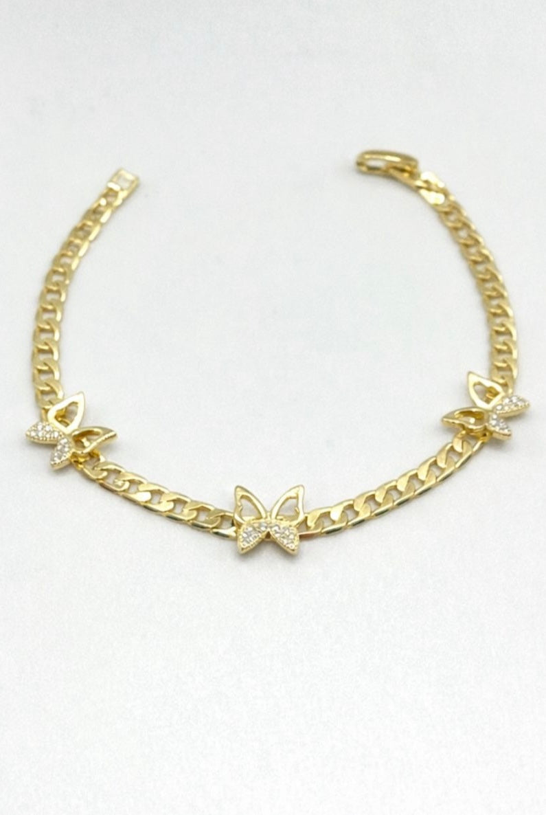 Curb Bracelet With Butterfly