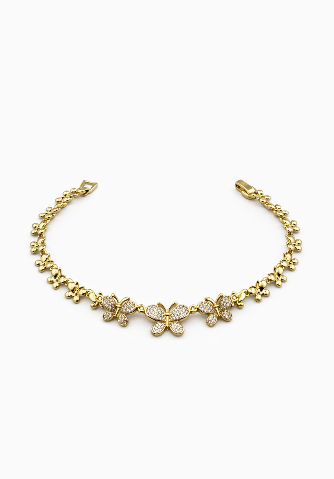 Butterfly Bracelet Real 14 Karat Gold Plated